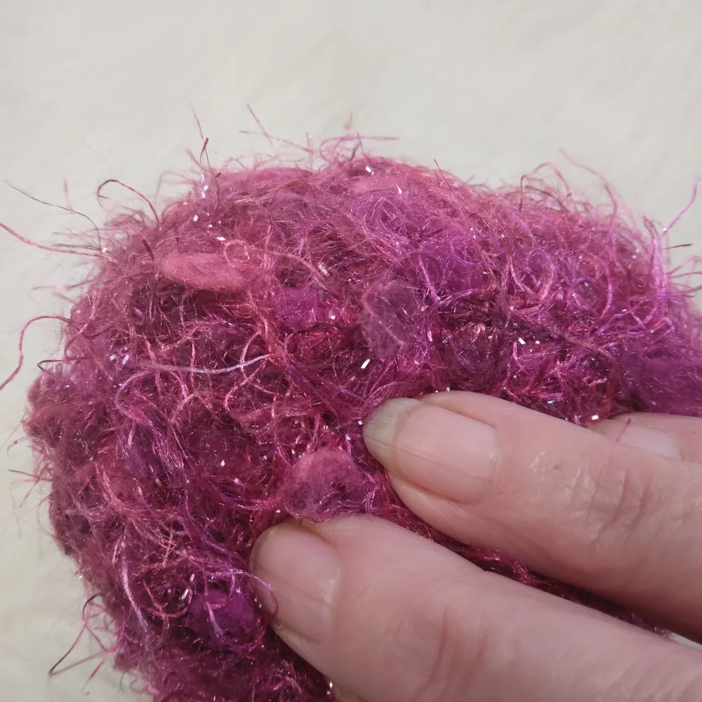 YARN Bernat Bling Bling Yarn in CABERET CRIMSON